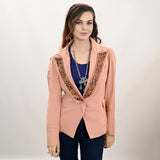 ADBZ037 Genuine leather hand Women Blazer dress jacket