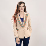 ADBZ038 Genuine leather hand Women Blazer dress jacket