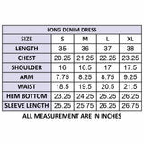 ADDR002  Denim Women Shirt Jacket Dress Ladies Girl Top