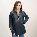 ADDR001 Denim Women Shirt Jacket Dress Ladies Girl Top