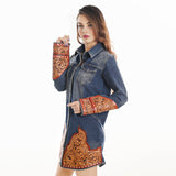 ADDR002  Denim Women Shirt Jacket Dress Ladies Girl Top