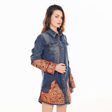 ADDR002  Denim Women Shirt Jacket Dress Ladies Girl Top