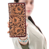 KBG191  Wallet  Hand Tooled Genuine Leather women bag western handbag purse