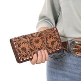 KBG191  Wallet  Hand Tooled Genuine Leather women bag western handbag purse