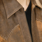 ADJKT035 Genuine Vintage leather Women shirt jacket dress