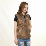 ADJKT035 Genuine Vintage leather Women shirt jacket dress