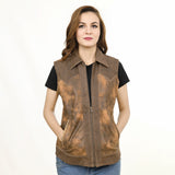 ADJKT035 Genuine Vintage leather Women shirt jacket dress