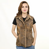 ADJKT036 Genuine Vintage leather Women shirt jacket dress