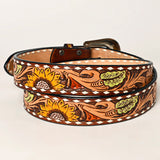 KBBTF102 Hand Tooled Genuine American Leather Belt