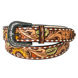 KBBTF102 Hand Tooled Genuine American Leather Belt