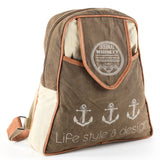 OHV164 Backpack Upcycled Canvas Ladies Bag