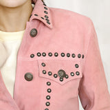 ADJKT042 Genuine Vintage leather Women shirt jacket dress