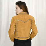 ADJKT043 Genuine Vintage leather Women shirt jacket dress