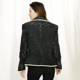 ADBZ050 Genuine Vintage leather Women shirt Blazer jacket