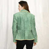 ADBZ051 Genuine Vintage leather Women shirt Blazer jacket