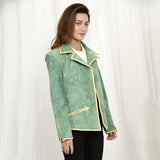 ADBZ051 Genuine Vintage leather Women shirt Blazer jacket