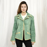 ADBZ051 Genuine Vintage leather Women shirt Blazer jacket