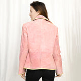 ADBZ052 Genuine Vintage leather Women shirt Blazer jacket