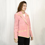 ADBZ052 Genuine Vintage leather Women shirt Blazer jacket