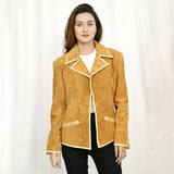 ADBZ053 Genuine Vintage leather Women shirt Blazer jacket