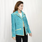 ADBZ054 Genuine Vintage leather Women shirt Blazer jacket