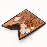 ADCCF109 Card-Holder Floral Hand Carved Genuine Leather Men & Women