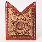 ADCCF110 Card-Holder Floral Hand Carved Genuine Leather Men & Women