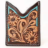 ADCCF111 Card-Holder Floral Hand Carved Genuine Leather Men & Women