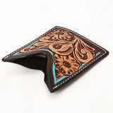 ADCCF111 Card-Holder Floral Hand Carved Genuine Leather Men & Women