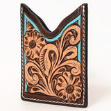 ADCCF111 Card-Holder Floral Hand Carved Genuine Leather Men & Women