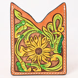 ADCCF112 Card-Holder Floral Hand Carved Genuine Leather Men & Women