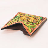 ADCCF112 Card-Holder Floral Hand Carved Genuine Leather Men & Women