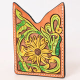 ADCCF112 Card-Holder Floral Hand Carved Genuine Leather Men & Women