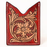 ADCCF113 Card-Holder Floral Hand Carved Genuine Leather Men & Women