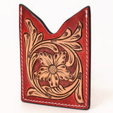 ADCCF113 Card-Holder Floral Hand Carved Genuine Leather Men & Women