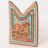 ADCCF116 Card-Holder Floral Hand Carved Genuine Leather Men & Women