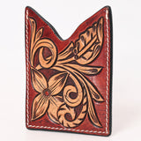 ADCCF117 Card-Holder Floral Hand Carved Genuine Leather Men & Women