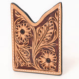 ADCCF118 Card-Holder Floral Hand Carved Genuine Leather Men & Women