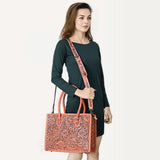 ADBG1131 Tote Hand Tooled Genuine Western Leather Women Bag