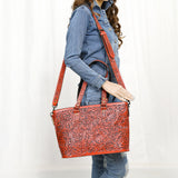 ADBG1141 Tote Hand Tooled Genuine Western Leather Women Bag