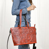 ADBG1141 Tote Hand Tooled Genuine Western Leather Women Bag