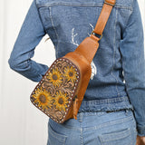 ADBG1481 Sling Hand Tooled Genuine Western Leather Women Bag