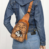 ADBG1481 Sling Hand Tooled Genuine Western Leather Women Bag