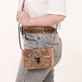 ADBGZ859 Crossbody  Hand Tooled Genuine Leather women bag western handbag purse