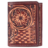 BEBGM174-Western Leather Trifold Wallet