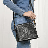 ADBG769 Wallet Hand Tooled Genuine Western Leather Women Bag