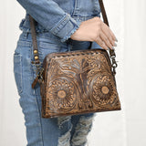 ADBG769 Wallet Hand Tooled Genuine Western Leather Women Bag