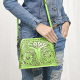 ADBG769 Wallet Hand Tooled Genuine Western Leather Women Bag