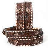 ADBLF264-M Beautifully Hand Tooled Genuine American Leather Belt Men and Women