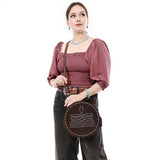 ADBG1549 Canteen Genuine Western Suede Leather women bag